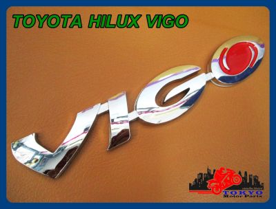 TOYOTA HILUX VIGO "CHROME" LOGO BADGE EMBLEM size 18x3 cm. // โลโก้ สติ๊กเกอร์ ข้อความ VIGO สีโครเมี่ยม พร้อมกาวติด  สินค้าคุณภาพดี