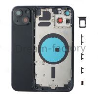 OEM Back Housing Cover Battery Door with Frame Side Buttons for iPhone 13 Mini 13 Pro Max