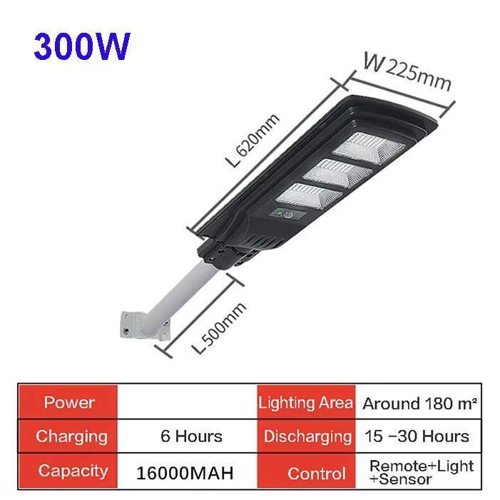 LED Solar Street Lights 100W 200W 300W Lampu Jalan Solar For Outdoor