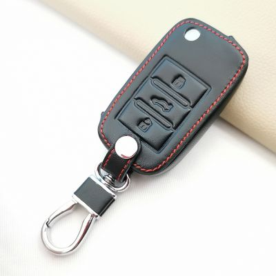 ☞∈ New Style 3 Buttons Soft Leather Remote Fold Key Case Cover Keychain Shell For Roewe RX5 2017 Year For MG ZS Auto Car Accessorie