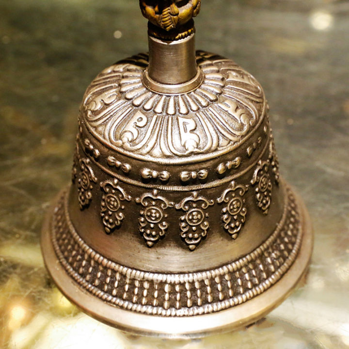 authentic-store-original-เนปาลนำเข้าแกะสลักมือ-vajra-bell-vajra-สากทิเบตพระพุทธรูปอุปกรณ์-five-strand-ทองแดงกระดิ่งมือความสูง18พระพุทธรูปทิเบตเนปาล