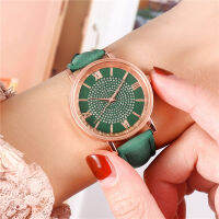 ???Net Red Star Watch สุภาพสตรี Sun Pattern Roman Scale นาฬิกาควอตซ์