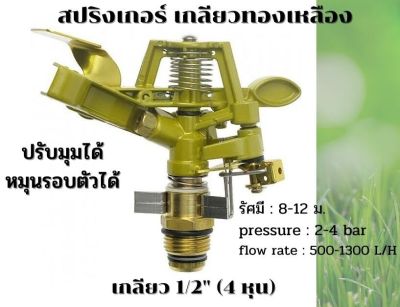 หัวสปริงเกอร์ เกลียวทองเหลือง เกลียว 1/2" (4 หุน) รุ่น CS12-C ปรับมุมได้