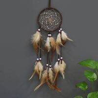 Decoration Feather net Catcher Feathers Wall Hanging Net Weaving Gifts for Car Room