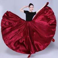 720Degree Satin Skirt Belly Dance Costume Women Long Skirts Dancer Practice Wear Colors Customized 105cm 110cm Dance Skirt 115cm