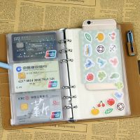 A6 PVC Zipper Pouch Standard 6 Holes Transparent Bag Card Bills Bags Loose Leaf Storage Organizer Plastic Card Holder Pockets Card Holders