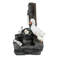 Two Styles Duck Solar Power Resin Fountain Garden Design With Led Solar Light Patio Decoration Outdoor Sculpture Gardening Gifts