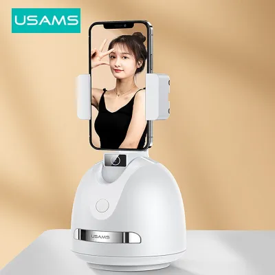 USAMS Smart AI Gimbal ถ่ายภาพอัตโนมัติ Selfie Stick 360 ° ติดตามวัตถุแบบ All-In-One การหมุนที่วางโทรศัพท์ติดตามใบหน้า