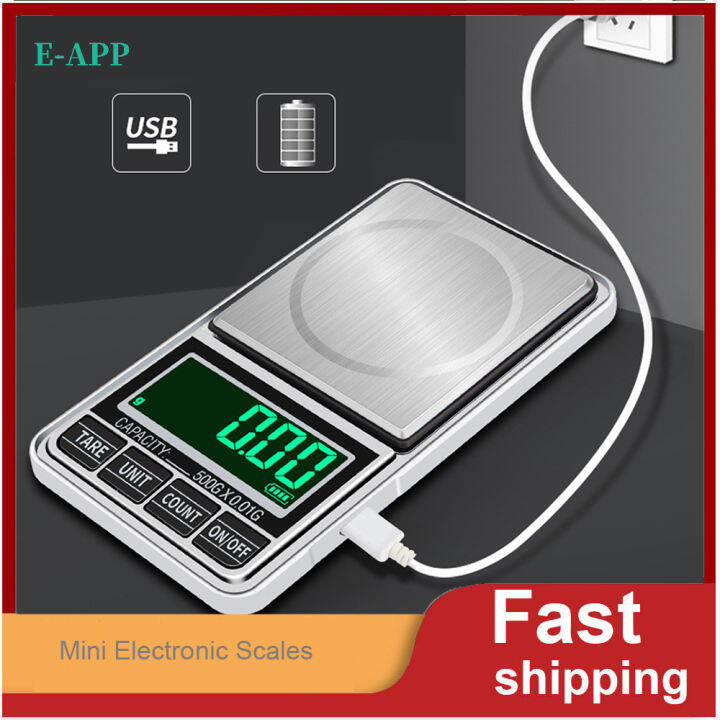 0.01g/0.1g Precision Mini Digital USB Plugin Scales Portable Household