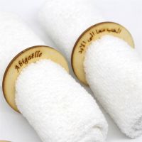 12 pcs Personalized Guests Name Wooden Napkin Ring Napkin Holder Wedding Birthday Party Banquet Dinner Decor （ No Napkin）