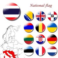 Flag travel fridge magnet country souvenir Thai Thailand Armenian refrigerator magnets cities glass National flag Stickers decor