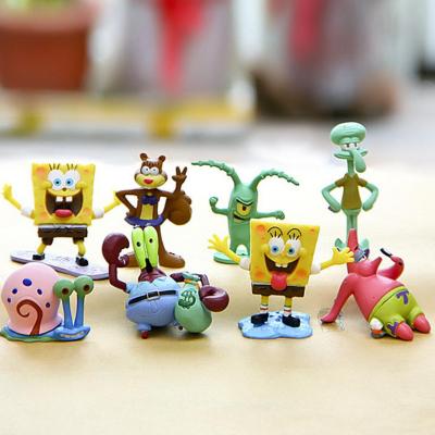 8Pcs Animation Spongebob Patrick Star Mini Action Figure Doll Toy Children Gift