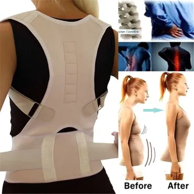 Adjustable Magnetic Posture Back Support Corrector Belt Band Belt ce Shoulder Lumbar Strap Pain Relief Posture Waist Gear
