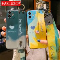 【Great. Cell phone case】คอเชือกเส้นเล็กไล่โทนสีสายรัดข้อมือที่วางโทรศัพท์กรณีสำหรับ iPhone 12 13 Pro Max 14บวก SE 2 X XR XS 7 8พลัส11รักแฟชั่นปก