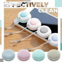 4Pcs Mini Candy Color Glasses Cleaning Brush Soft Fannel Material Mobile Phone Screen Wipe Cleaning Tool With Portable Keychain