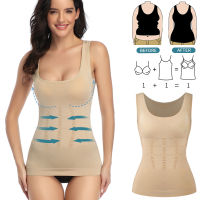 ผู้หญิงเบาะ Shapewear Camisole Body Shaper การบีบอัดเสื้อ Pads เอวเทรนเนอร์ Tummy Slimming Tank Tops ไม่มีรอยต่อ Corset