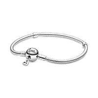 2020 new 100 925 Sterling Silver pan 1:1 spring heart-shaped heart statement adjustable Daisy strap DIY bracelet female