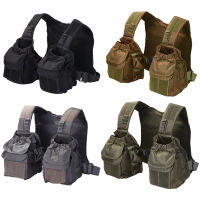 CWMulti-Pocket Outdoor Fly Fishing Vest Breathable Mesh Adjustable Waistcoat Tactical Chest Pack For Men Women Sport Bag