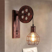 Loft Retro Lanterns Fixtures Pulley Wall Lamp Pendant Suspension Light Fitting Kitchen Bedroom Living Room Wall Lamp Sconce