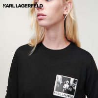 KARL LAGERFELD -  KARL SERIES LONG-SLEEVE T-SHIRT 226W1724 เสื้อยืด