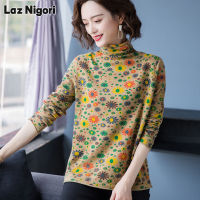 Laz Nigori Top สำหรับผู้หญิงใหม่ฤดูใบไม้ร่วงและฤดูหนาวเสื้อครึ่งเสื้อคอเต่ายาวถึงก้นสไตล์ใหม่ฤดูใบไม้ผลิและฤดูใบไม้ร่วงด้วยเสื้อยืดแขนยาว