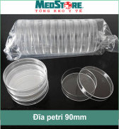 Bộ 10 đĩa Petri kích thước 90mm 1 ngăn trong suốt Medisafe - TBYT Medstore