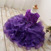 [NNJXD]Flower Girl Dress Summer Baby Kids Wedding Party Tutu Gown