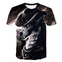 2023Newest  Wolf 3d Print Tshirt Animal Cool Funny T-shirt Men Short Sleeve Summer Male T-shirt Fashion Male