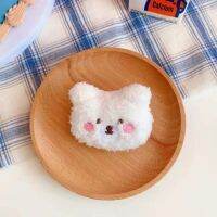 Cute fluffy bear plush brooch hairpin