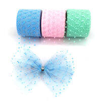 6ซม. 25หลา Dot Tulle สีสัน Spotted ตาข่ายเบเกอรี่เค้ก Topper Tutu Pom Bow Soft Squine Organza DIY งานแต่งงานวันเกิดตกแต่ง