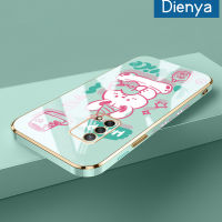 เคส Dienya สำหรับ OPPO F19 A74 F19s A95 Reno 6 Lite เคสการ์ตูนน่ารักดีโชคดีลวดลายใหม่กรอบชุบซิลิกาเจลนิ่มกันกระแทกเคสมือถือรวมเลนส์กล้องถ่ายรูปฝาครอบป้องกัน