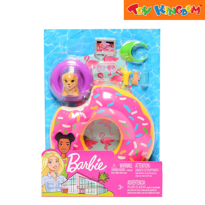 barbie donut floaty playset