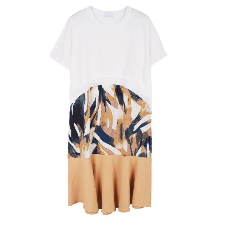 xitao-dress-print-patchwork-women-dress