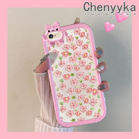 เคส Chenyyka สำหรับ iPhone 6 Plus 6S Plus 7 Plus 8 Plus เคสจิตรกรรมภาพการ์ตูนกันกระแทกหลากสีดอกไม้โปร่งใสเคสมือถือสร้างสรรค์เลนส์กล้องถ่ายรูปมอนสเตอร์ตัวเล็กเคสป้องกันซิลิโคนเคสใส