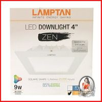 โคมไฟดาวน์ไลท์ รางนีออน ดาวน์ไลท์ ดาวน์ไลท์ ZEN LED 9 วัตต์ WARMWHITE LAMPTAN อะลูมิเนียม สีขาว 4 นิ้ว เหลี่ยม 
 โคมไฟLE