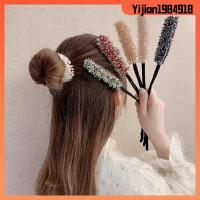 YIJIAN1984918 คริสตัล เครื่องมือ Braiders เครื่องมือจัดแต่งทรงผม Rhinestone Lazy Hairpin Quick Bun Curler Donut Bun Maker ที่คาดผม