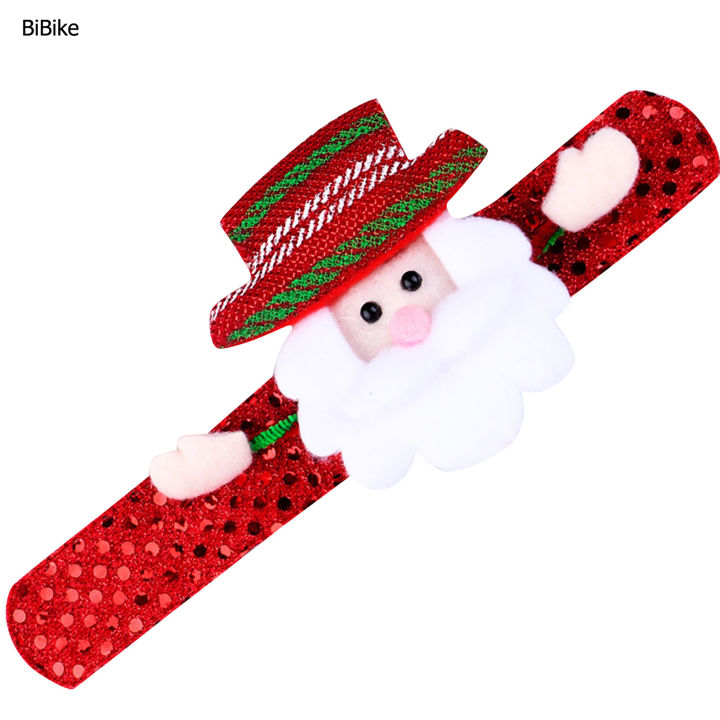 bibike-กำไลข้อมือแบบตบสำหรับเทศกาลคริสต์มาสน่ารักทนต่อการซีดจางของขวัญที่ดีสำหรับญาติและเพื่อน