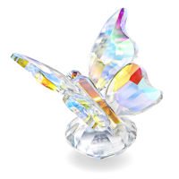 H&amp;D Colorful Crystal Butterfly Figurines Collectibles Art Glass Animals Table Decor Paperweight Souvenir Christmas Ornament Gift