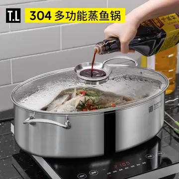 Household 304 Stainless Steel Pot for Steaming Fish Thickened