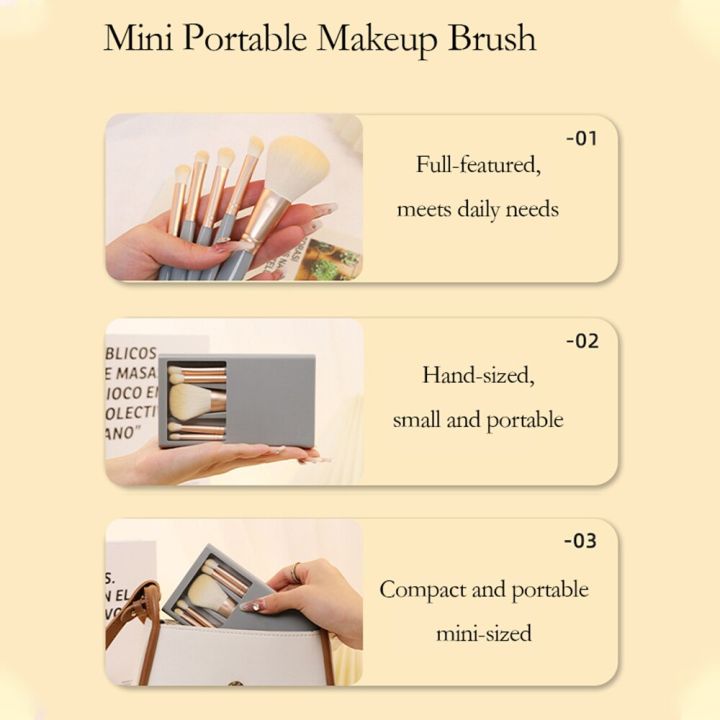 portable-makeup-brush-set-with-mirror-for-travel-lip-highlight-eyeshadow-and-foundation-powder-blending-cosmetic-tools-makeup-brushes-sets
