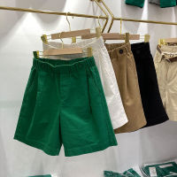 Womens Summer Shorts The New Elastic Waist Design Five-point Pants Sports Casual High Waisted Shorts 100 Cotton Female Student