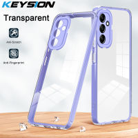 KEYSION เคสใสกันกระแทกสำหรับ Samsung A54 A34 A14 5G A14 LTE A24 A13 TPU โปร่งใส5G + A04S เคส Galaxy ด้านหลังโทรศัพท์พีซี