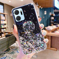 พร้อมเคส Honor X9A X7A ฝาครอบโทรศัพท์เคสมือถือลายกลิตเตอร์ Star Space ฝาหลัง Softcase พร้อมเคสที่วางโทรศัพท์ HonorX9A HonorX7A