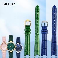 ™ สายนาฬิกาหนังแท้สำหรับ Coach Watch Park Series Mother Pearl Shell Womens Notch Leather Watchband Green Accessories