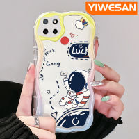 YIWESAN เคสสำหรับ Realme C12,C25s C25 C15 Narzo 20 Narzo 30A Narzo Narzo Narzo 50A เคสการ์ตูน Nasa Space มนุษย์อวกาศนาซ่าสีสันสดใสเคสเคสโทรศัพท์โปร่งใสนิ่มกันกระแทกเคสใสซิลิโคน