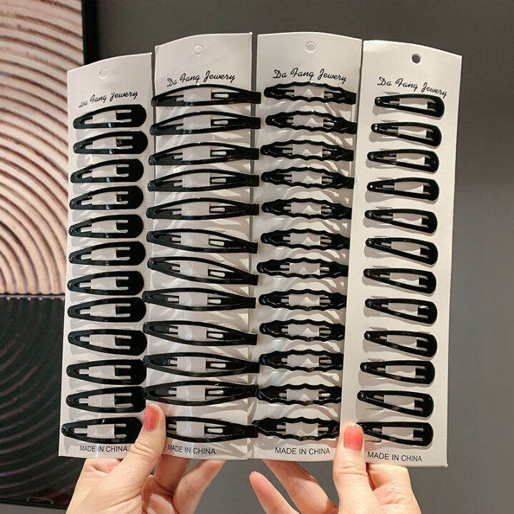 12 pcs 5cm Black Hair Clip Female Korean Barrettes Hair Clip Broken