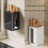 Knife Rack with Water Tray Shelf Scisssors Holder Rack Countertop Organizing Storage Rack Kitchen Supplies Knife Chopsticks rack