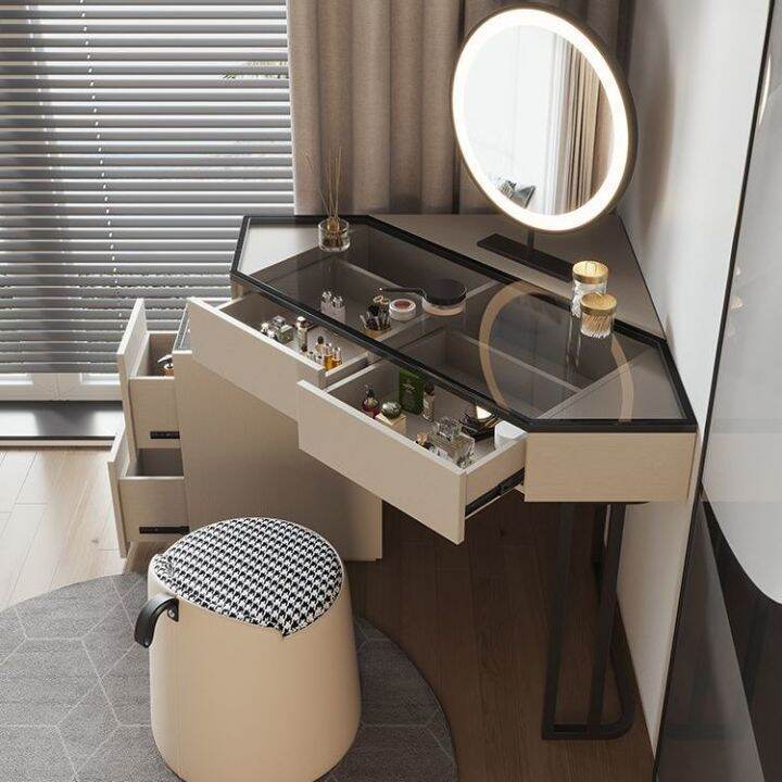 Nordic Light Luxury Corner Dressing Table Bedroom Small Makeup Table