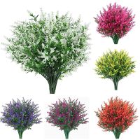 【DT】 hot  Simulated Artificial Green Plant Simulated Flower Plastic Lavender Flower Artificial Flower Home Wedding Outdoor Balcony