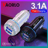 VAORLO 3.1A 2พอร์ต USB ที่ชาร์จแบตในรถอะแดปเตอร์แท็บเล็ตที่ชาร์จเร็วสำหรับ QC3.0